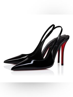 Christian Louboutin
100mm Miss Z Patent Leather Slingback Pumps